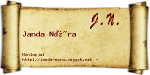 Janda Nóra névjegykártya